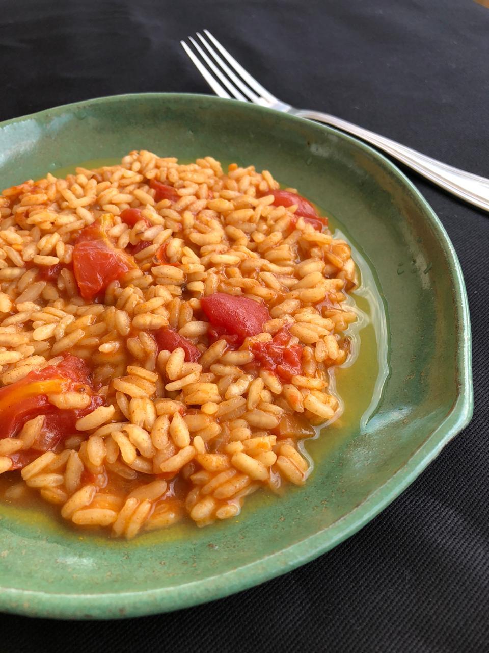 Arroz caldoso de Tomate com Tucupi Amarelo